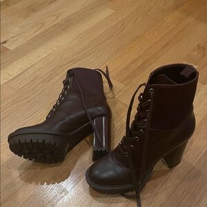 Gianvito Rossi Dark Brown Lace-Up Ankle Boots